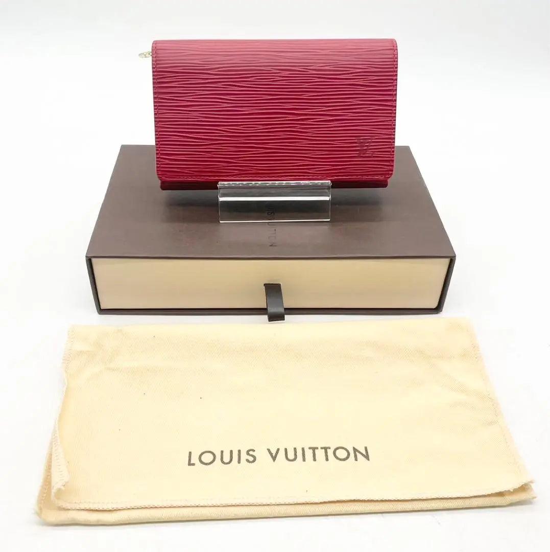 T1480 unused ☆ In translation Louis Vuitton long wallet Epi leather red