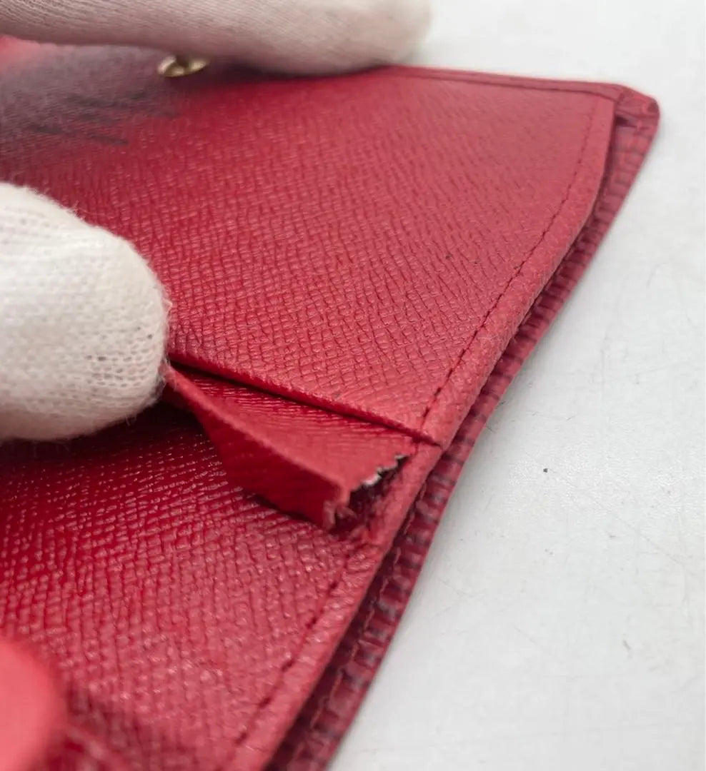 T1480 unused ☆ In translation Louis Vuitton long wallet Epi leather red