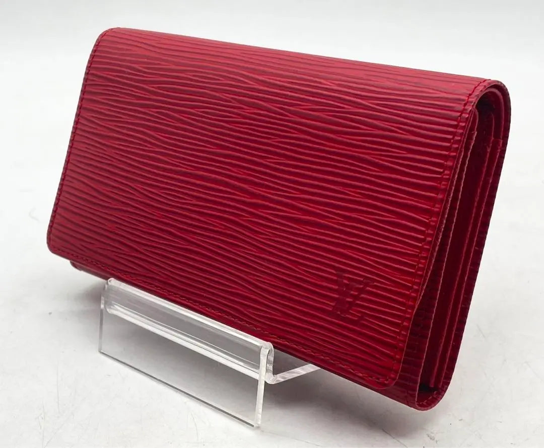 T1480 unused ☆ In translation Louis Vuitton long wallet Epi leather red