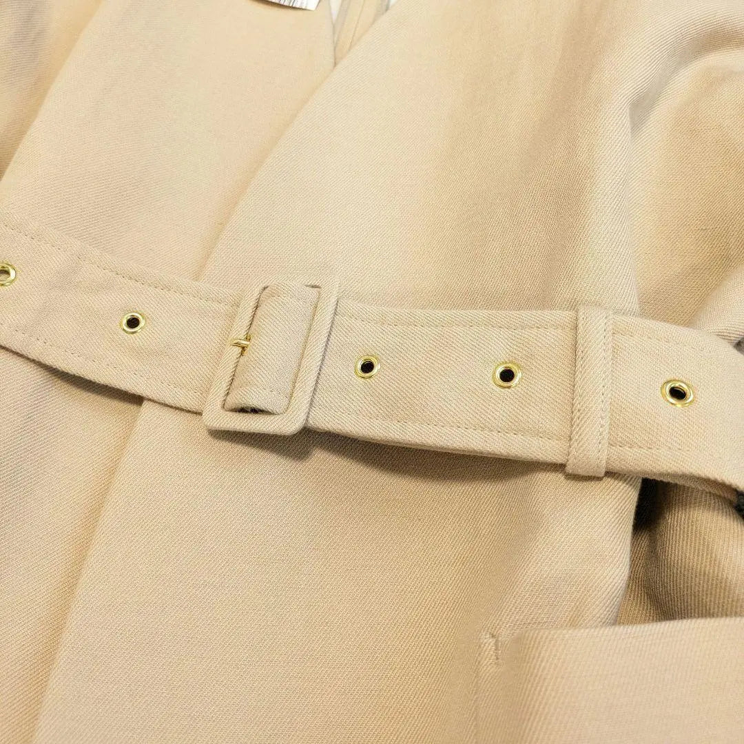 [Unused item] Tag included Baige collarless jacket belt beige linen