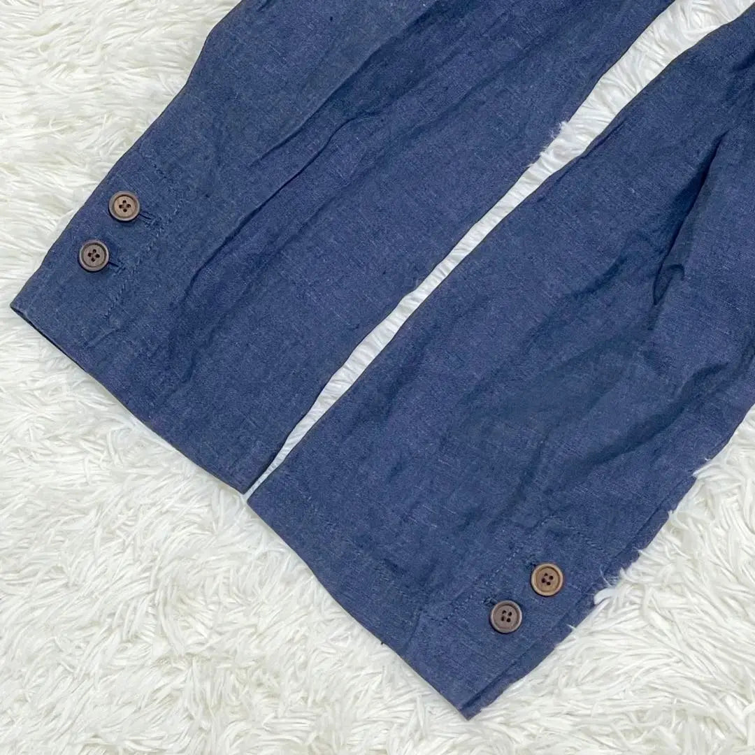 [Extremely beautiful condition✨] Large size tailored jacket linen navy XL spring and summer