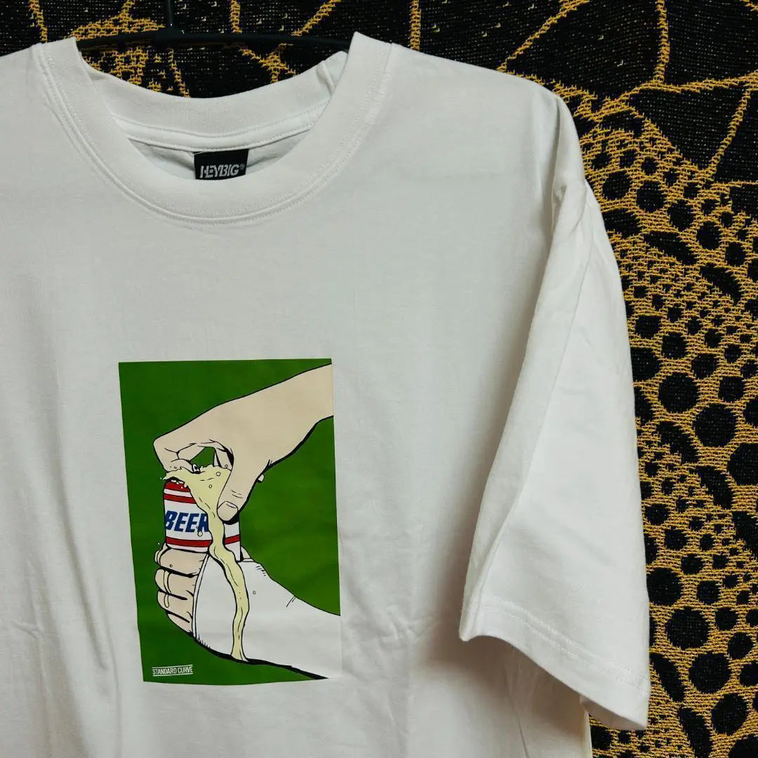 Camiseta de manga corta CERVEZA de arte contemporáneo Verano Nuevo con estilo XL 2XL Blanco | 現代アート cerveza 半袖 Tシャツ 夏 新品 お洒落 XL 2XL ホワイト