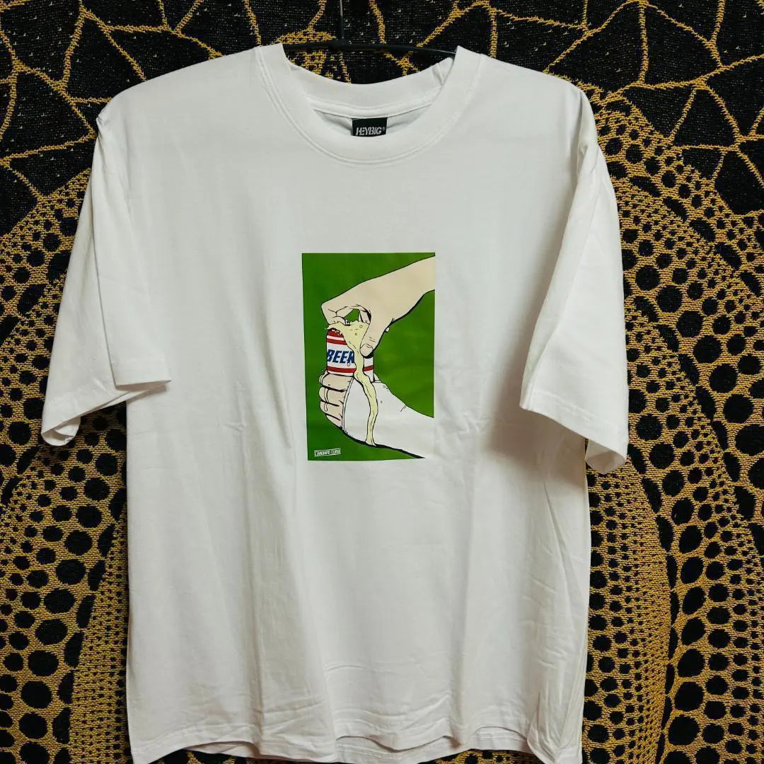 Camiseta de manga corta CERVEZA de arte contemporáneo Verano Nuevo con estilo XL 2XL Blanco | 現代アート cerveza 半袖 Tシャツ 夏 新品 お洒落 XL 2XL ホワイト