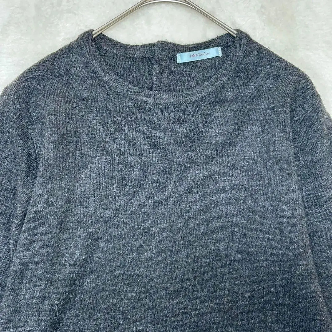 ★Good condition [Feur Juju] Long sleeve cut and sew, size M, dark gray, ladies