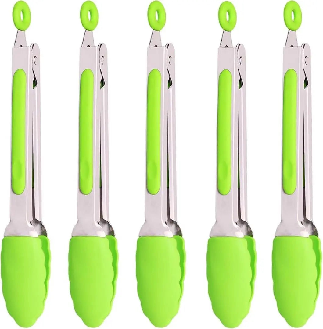 ✨Immediate purchase OK✨Silicon Tongs Mini Kitchen Tongs with Silicone Chips, 5 pieces