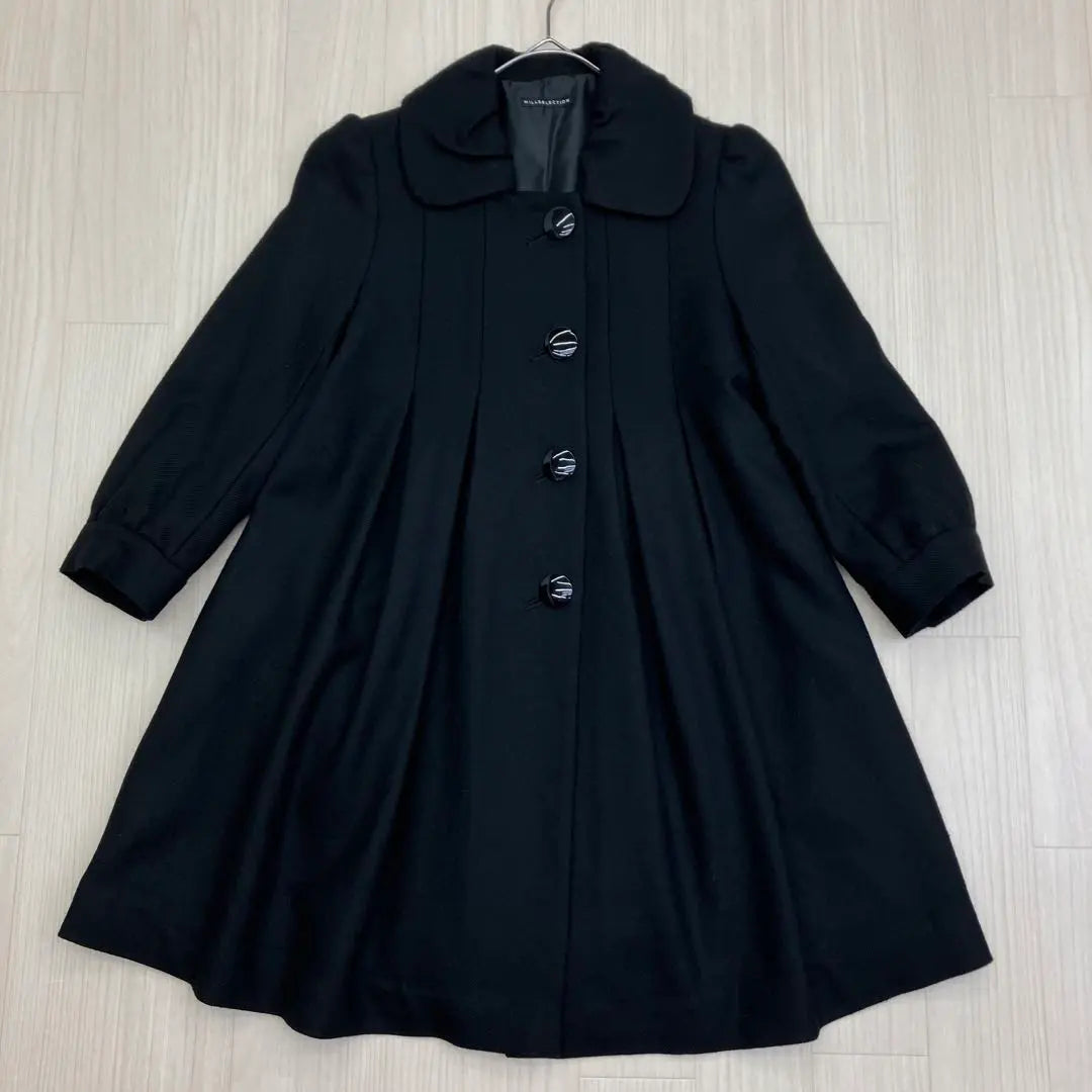 ◆ WILLSELECTION Wool Tuck Coat Made in Japan Round Collar Black