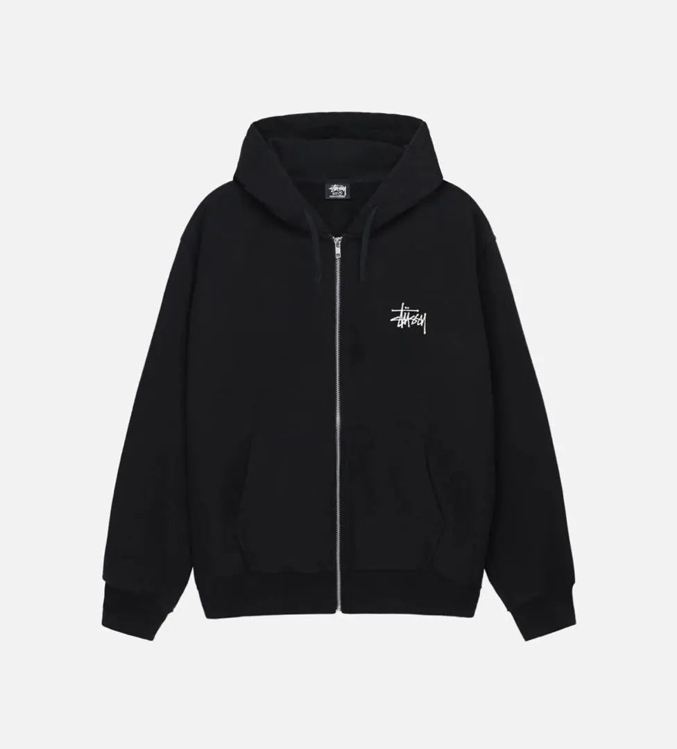 SUDADERA CON CAPUCHA Y CREMALLERA STÜSSY BÁSICA - NEGRO / M