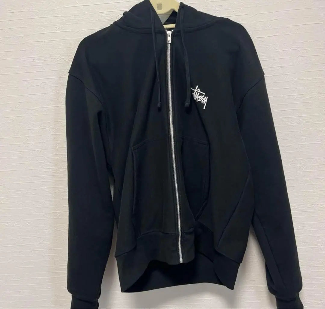 BASIC STÜSSY ZIP HOODIE - BLACK / M