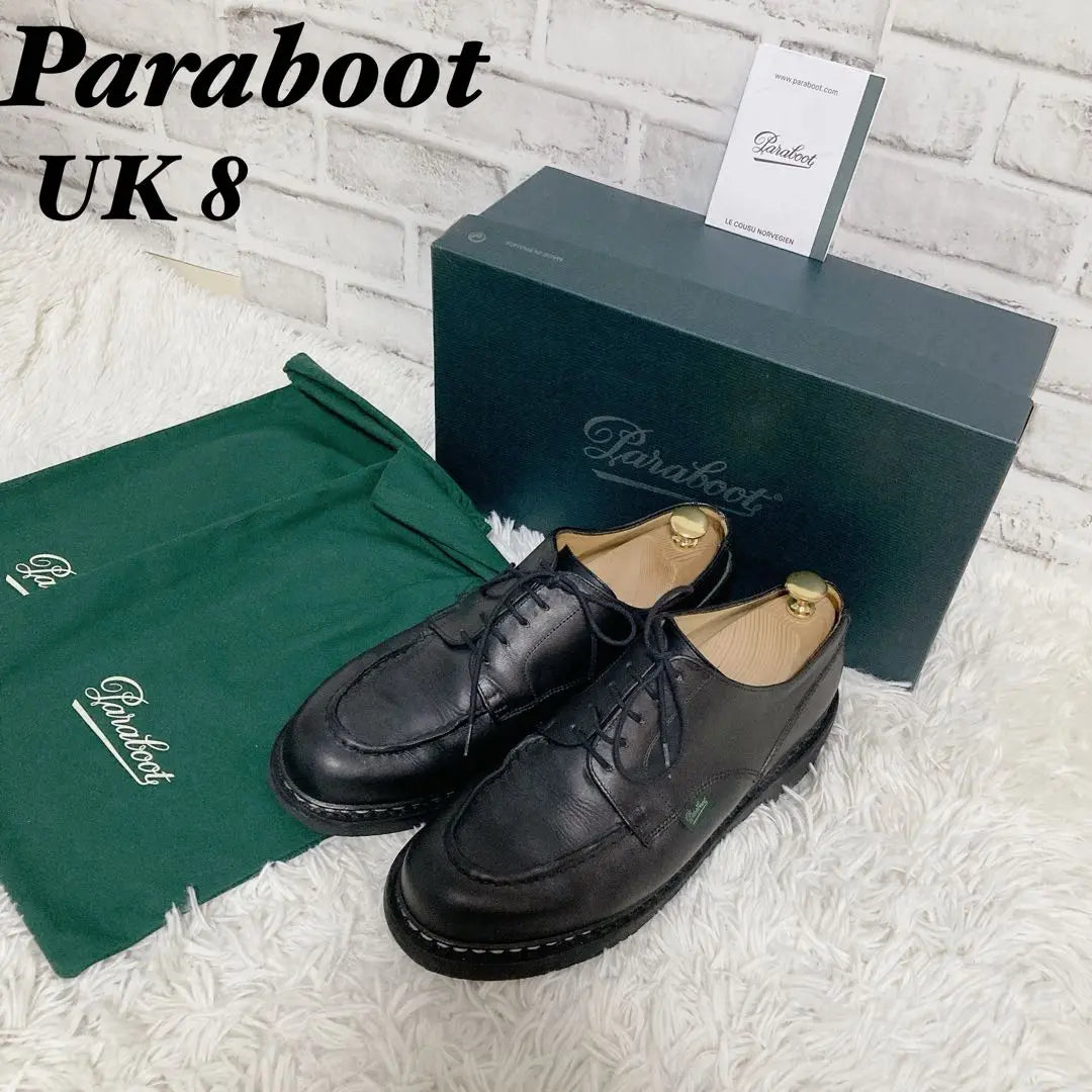 [Extremely beautiful] Unused paraboots Chambow Black Leather UK8 U-Tip