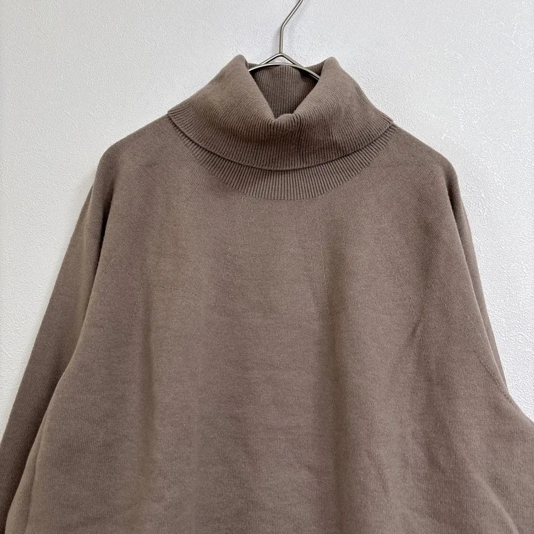 Uniqlo [L] Turtleneck long sleeve knit brown plain simple casual