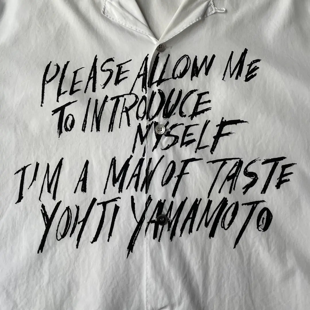 Rare 90's Y's Yoji Yamamoto Message Print Long Sleeve Shirt White