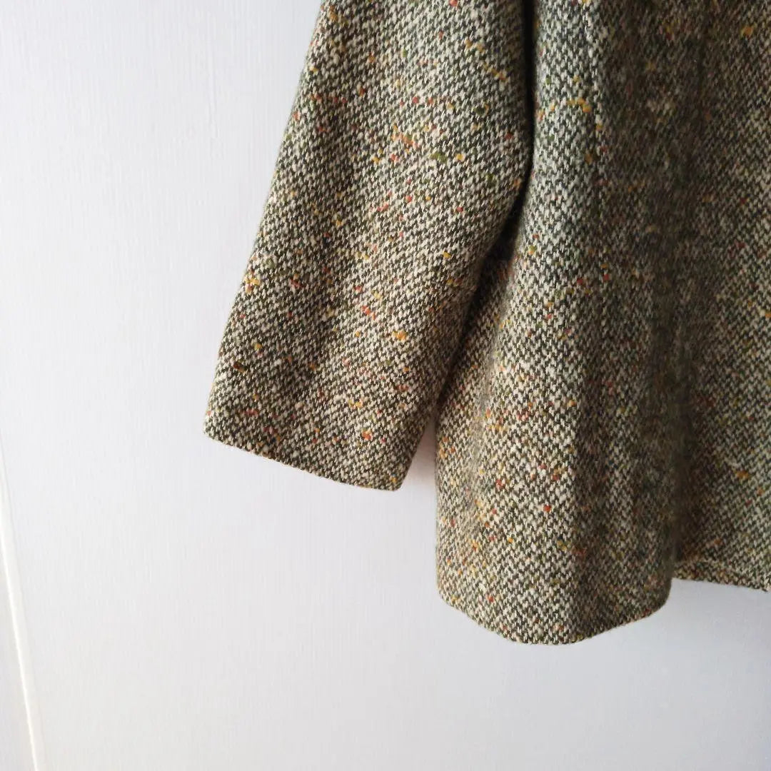 DAIMARU.INC.MA. Tweed Jacket Outer 5/4 Sleeve Short Length