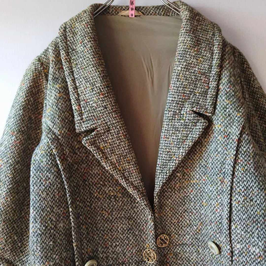 DAIMARU.INC.MA. Tweed Jacket Outer 5/4 Sleeve Short Length