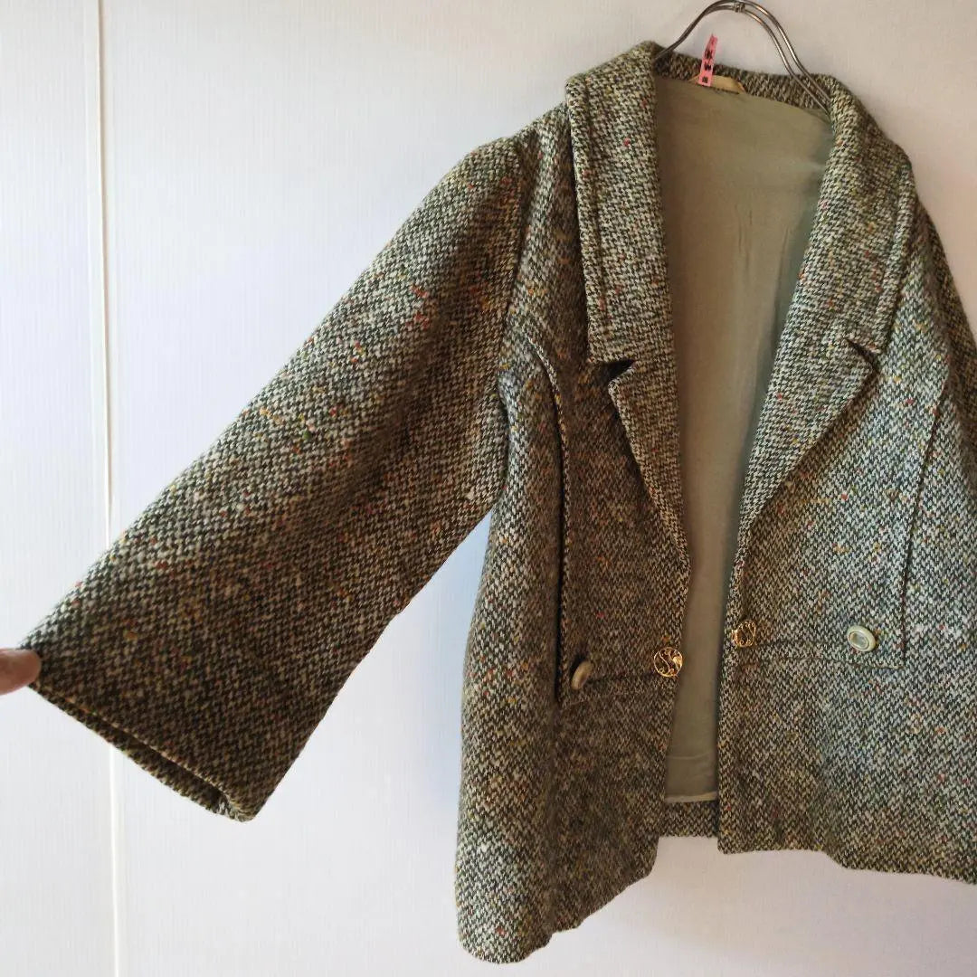 DAIMARU.INC.MA. Tweed Jacket Outer 5/4 Sleeve Short Length