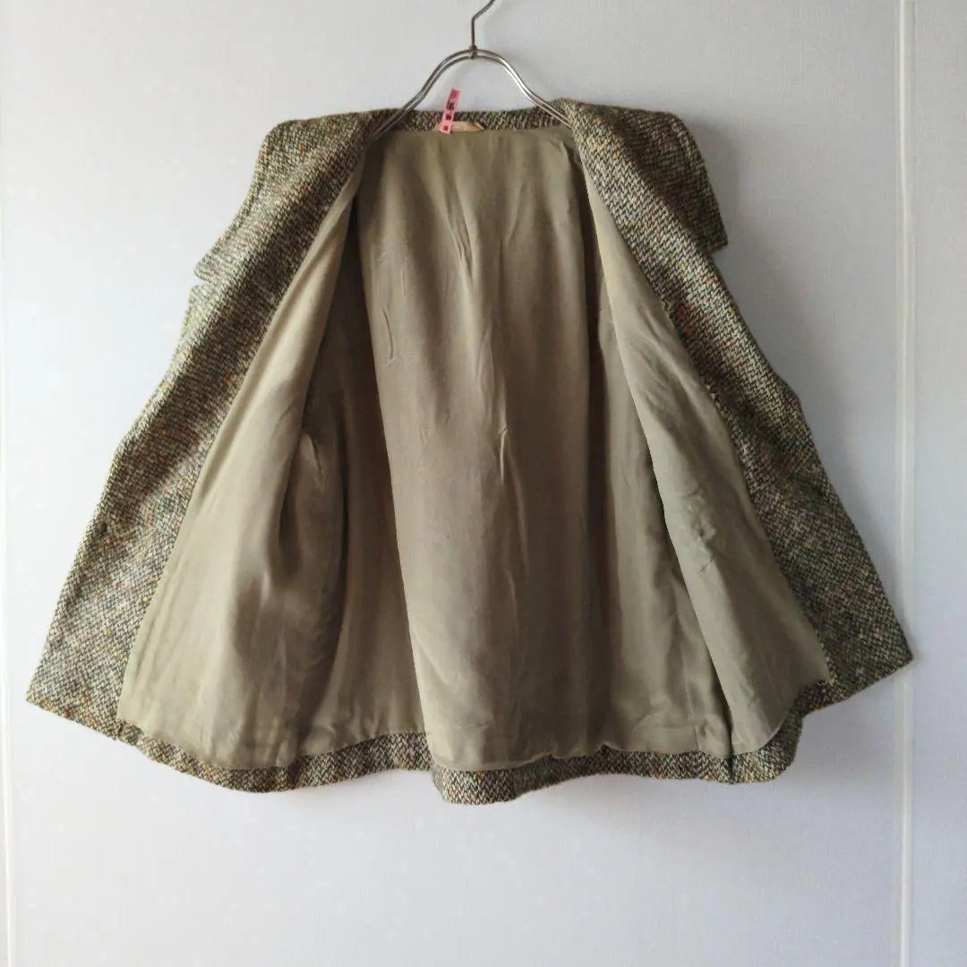 DAIMARU.INC.MA. Tweed Jacket Outer 5/4 Sleeve Short Length