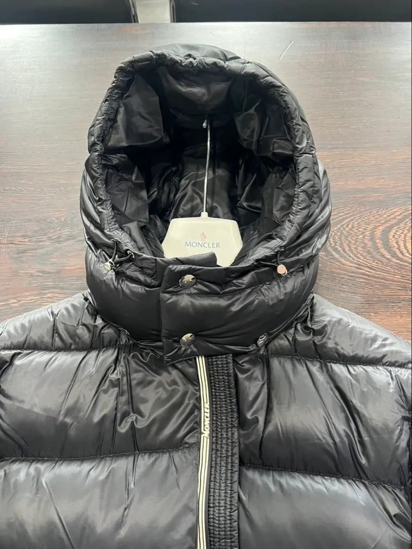 MONCLER rara chaqueta de plumón negra con capucha talla 5 | MONCLER 希少 ブラック ダウンジャケット フード付きサイズ5