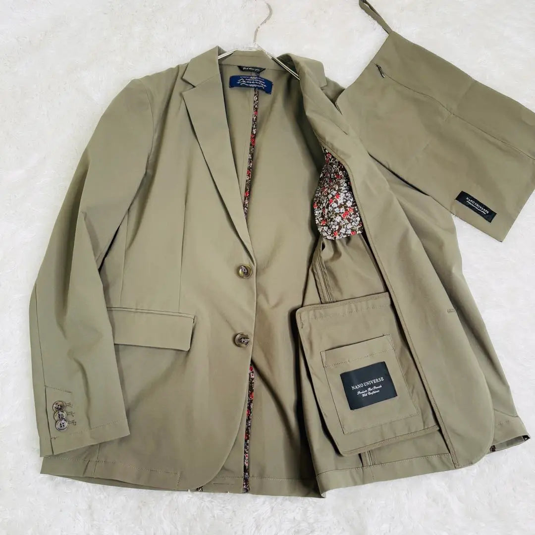 Nano Universe Tailored Jacket Men's Khaki S-Damelino Solotex