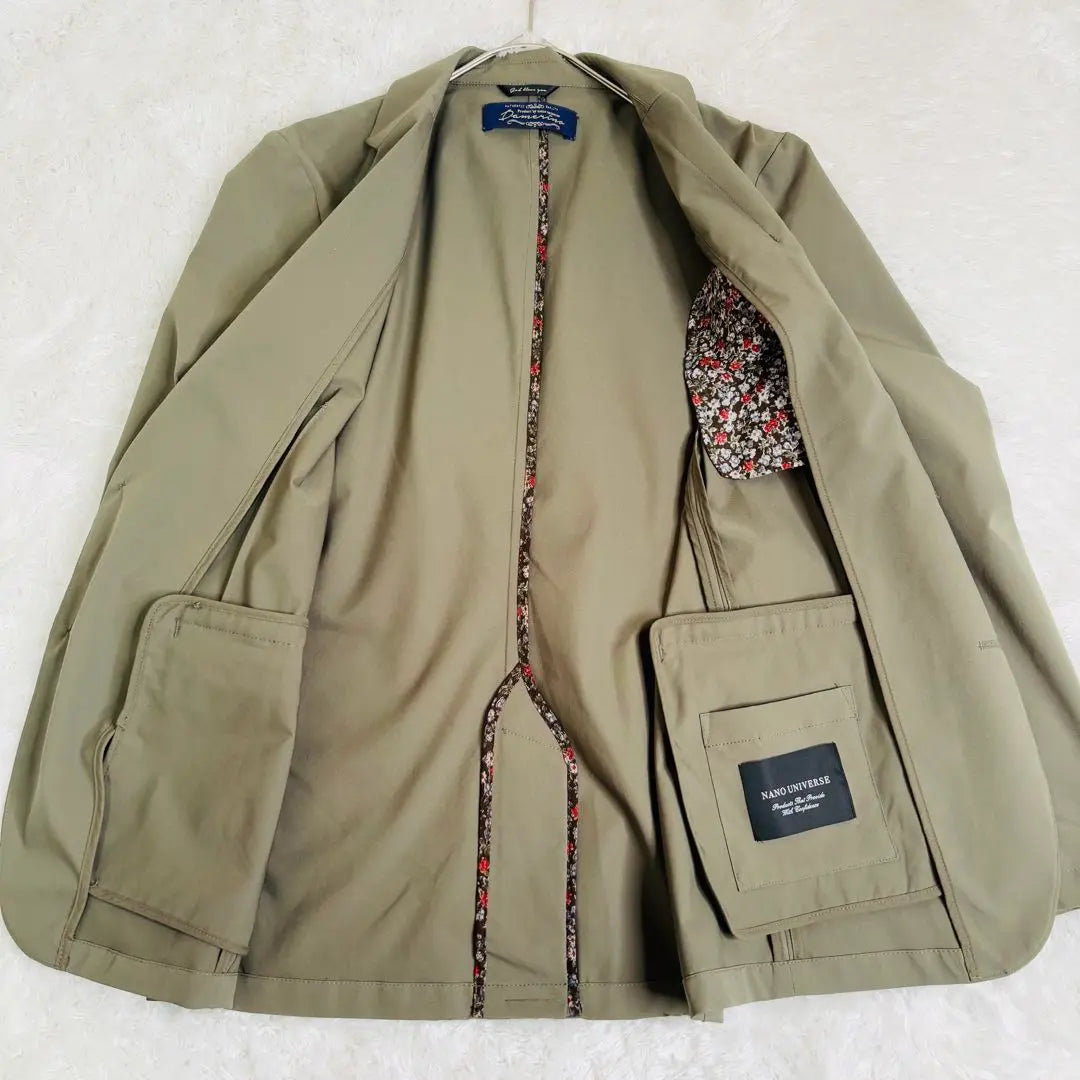 Nano Universe Tailored Jacket Men's Khaki S-Damelino Solotex