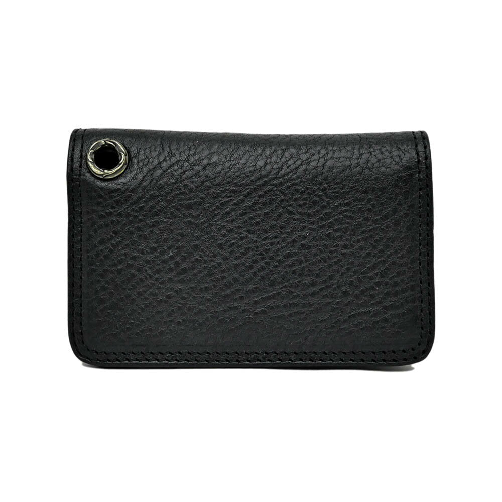 [Up to 30,000 yen coupon from 3/4 20:00] [Meito] [CHROME HEARTS] Chrome Hearts Card Case Scroll Label Black Gold Metal Fittings Business Card Holder Leather [Unused] [Used]