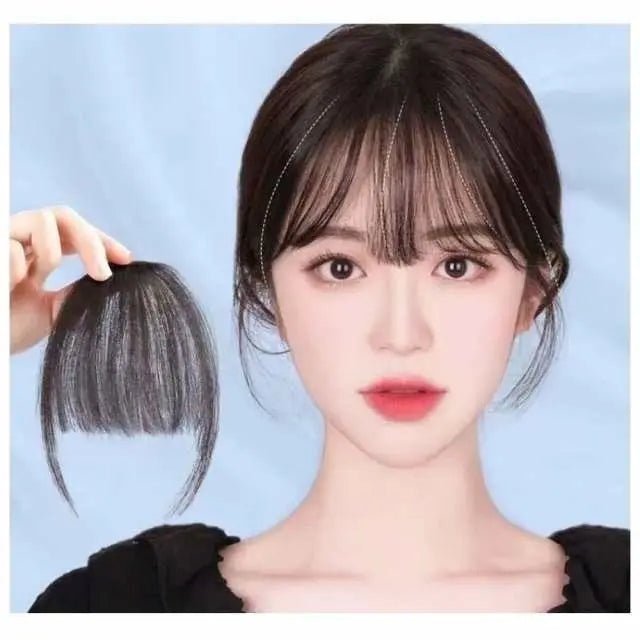 [Very popular] Bangs, wig, black, brown, see-through bang, sideburn, small face