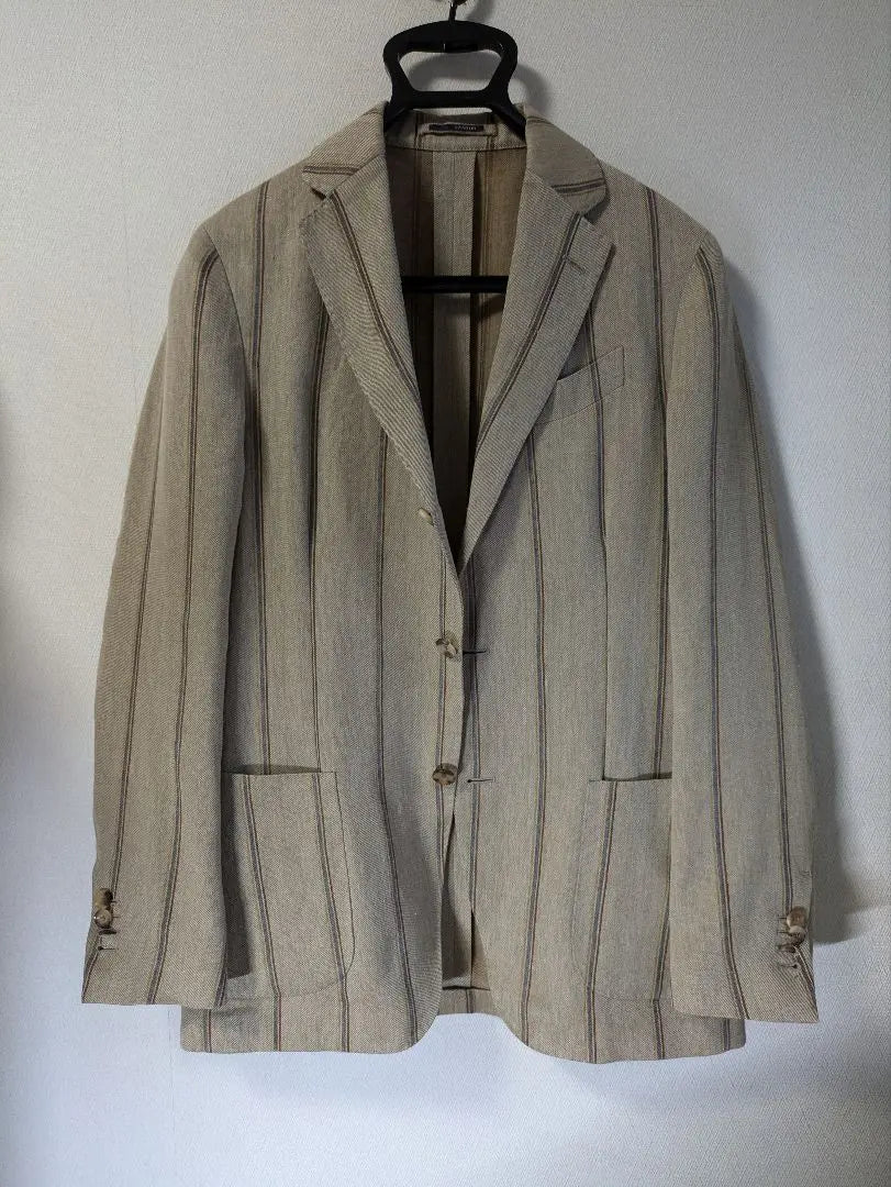 ★Lardini Tailored Jacket 100% Linen 46 Real-sized Feathers