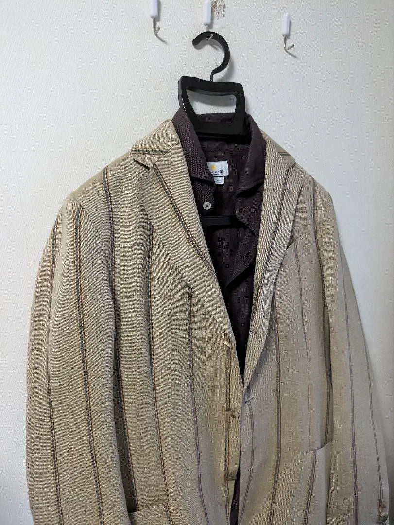 ★Lardini Tailored Jacket 100% Linen 46 Real-sized Feathers