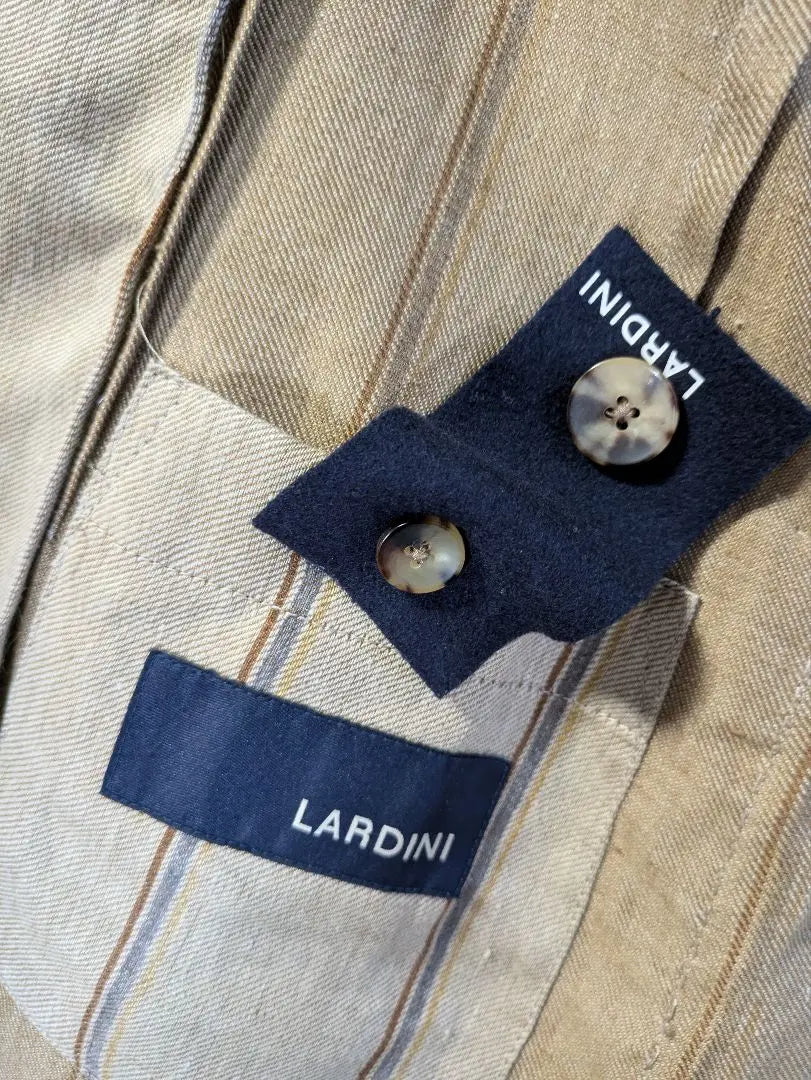 ★Lardini Tailored Jacket 100% Linen 46 Real-sized Feathers