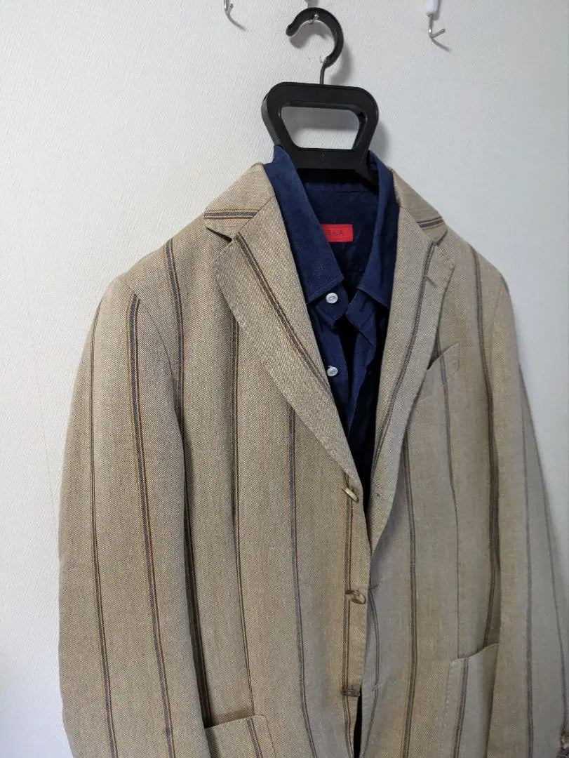 ★Lardini Tailored Jacket 100% Linen 46 Real-sized Feathers