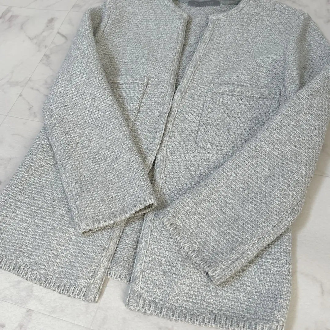 2022AW Price 49,000 THEORY LUXE Tweed No Color Jacket | 2022AW 定価4.9万 theory luxe ツイードノーカラージャケット