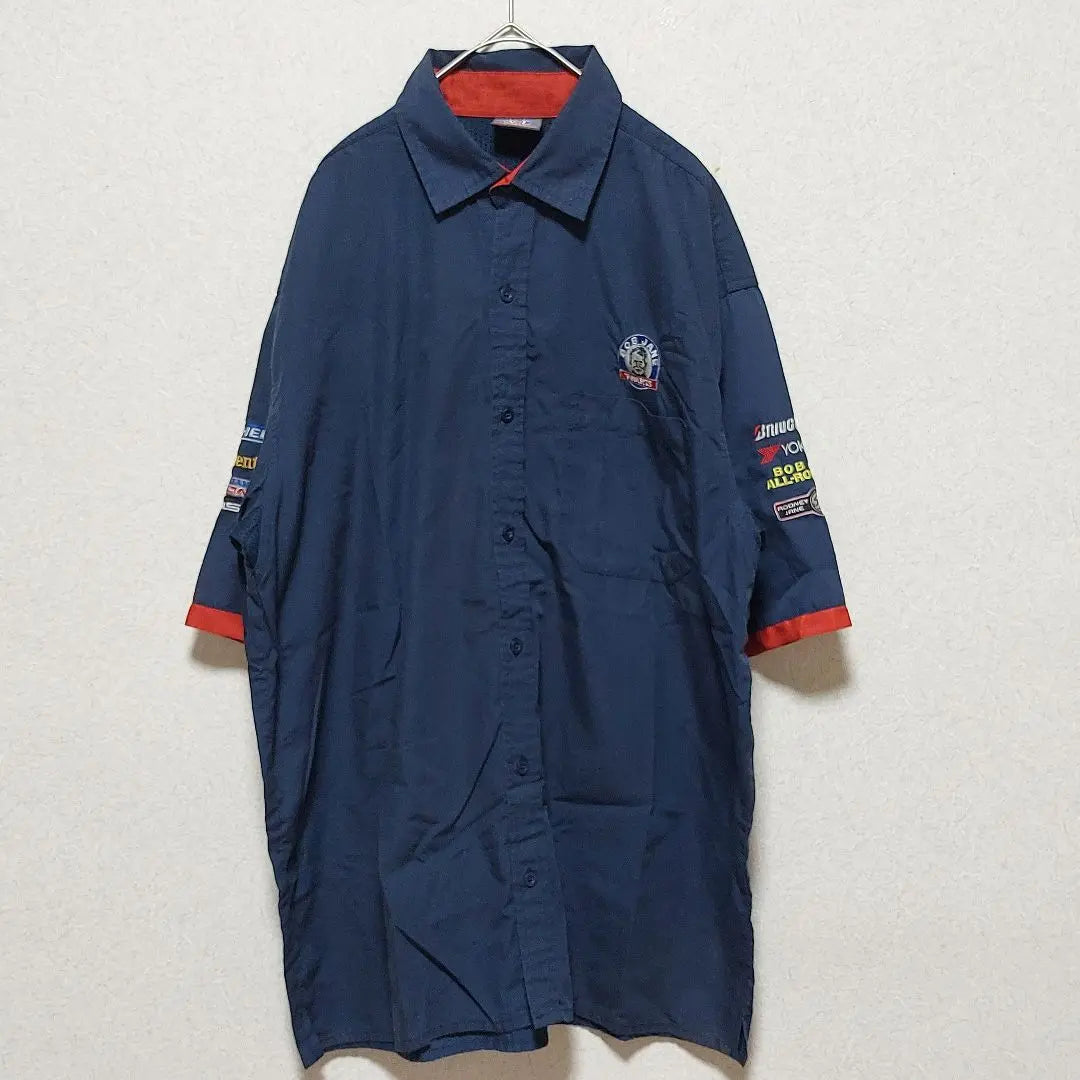 BOB JANE Work shirt Short sleeve shirt Embroidered logo