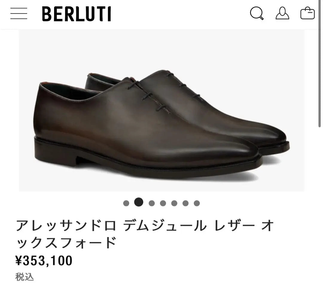 Early Price: 353,000 Yen Berluti Semi-brogue Leather Business Shoes