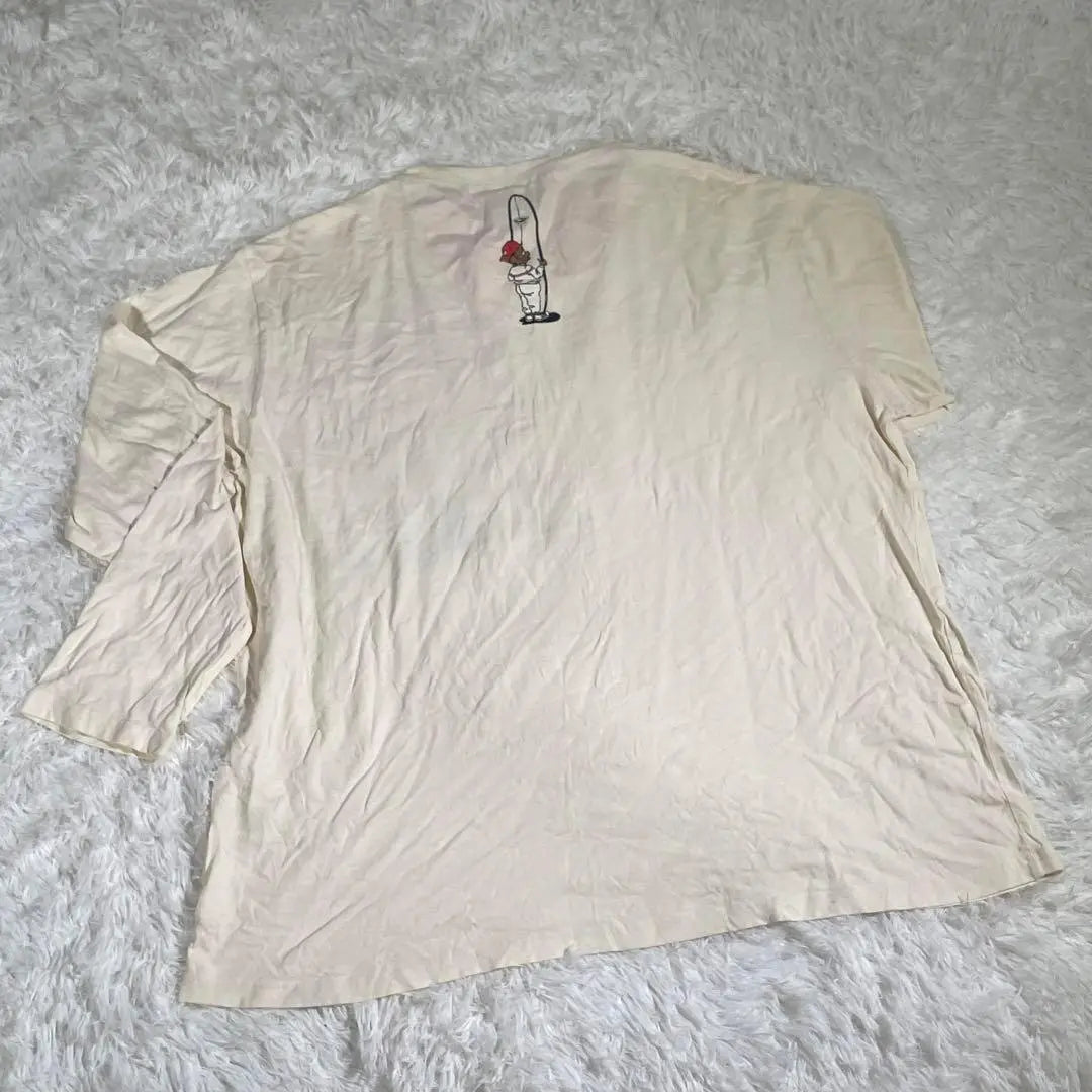 [Rare size] Brain storm long sleeve shirt "4L" white cut and sew