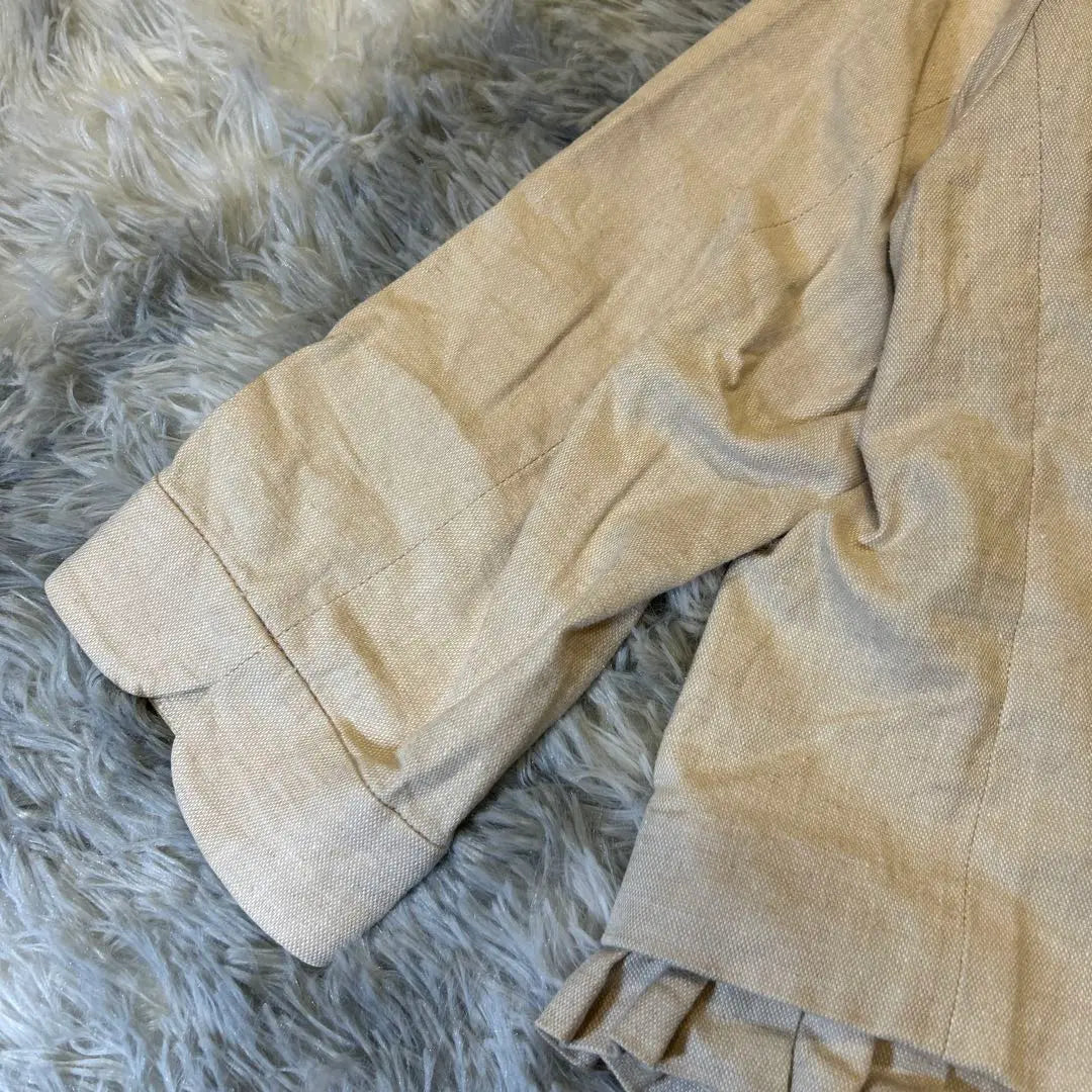 [GRISBRANC] Chaqueta sin color 7 minutos beige M algodón cáñamo uso