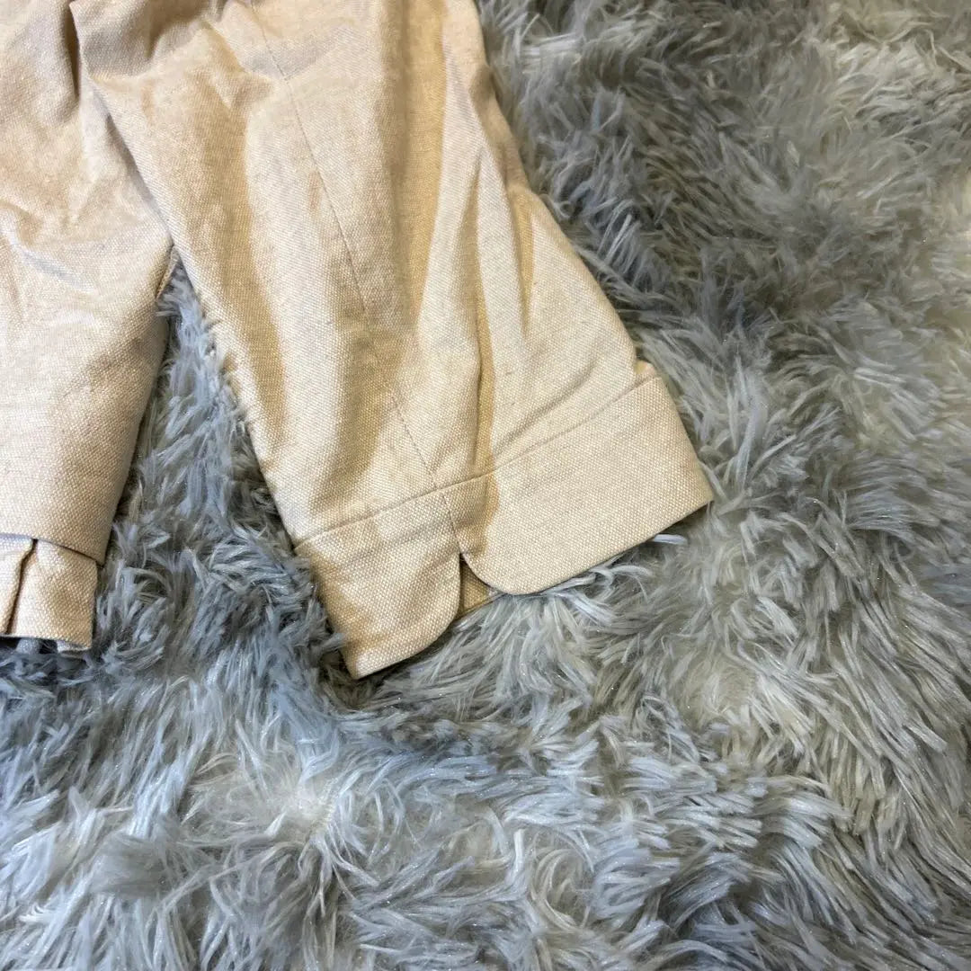 [GRISBRANC] Chaqueta sin color 7 minutos beige M algodón cáñamo uso