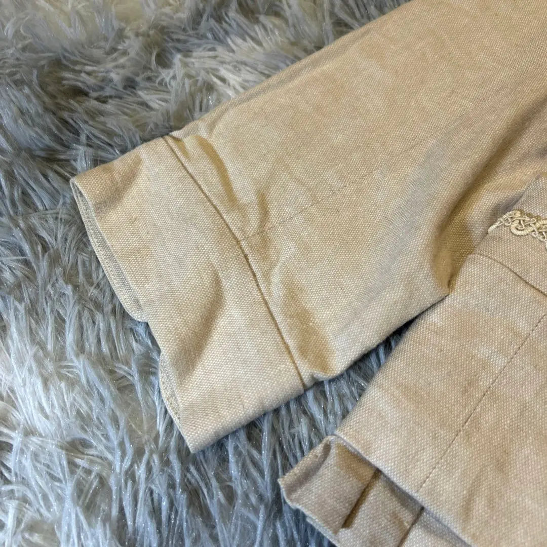 [GRISBRANC] Chaqueta sin color 7 minutos beige M algodón cáñamo uso