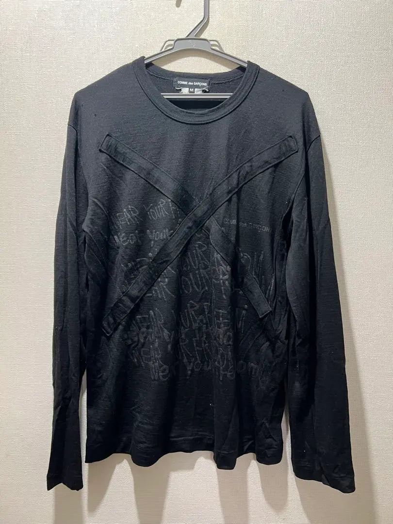 COMME des GARÇONS Long sleeve cut and sew black size M