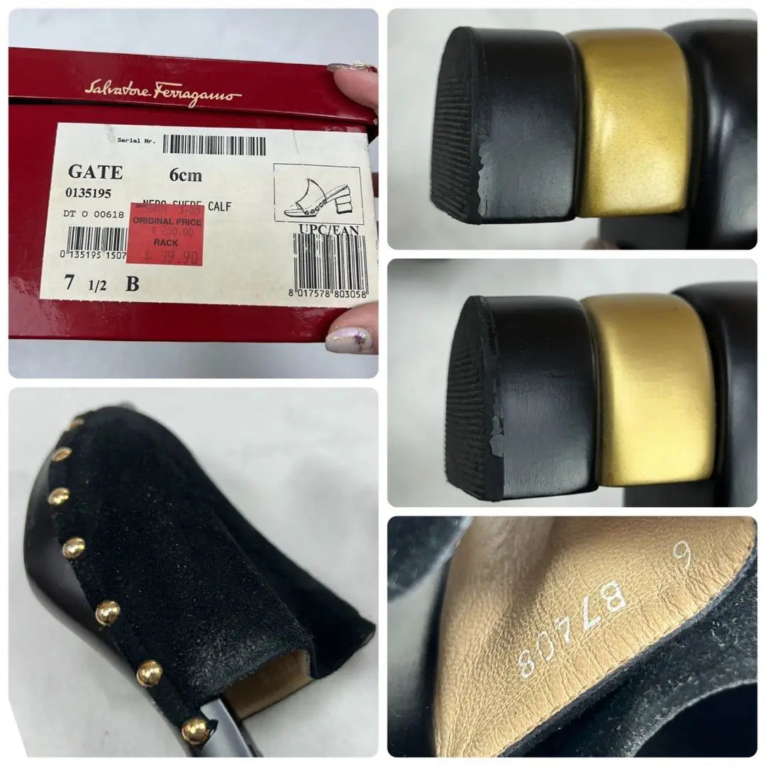 F79 23cm 6 Salvatore Ferragamo Studded Sandals for Women