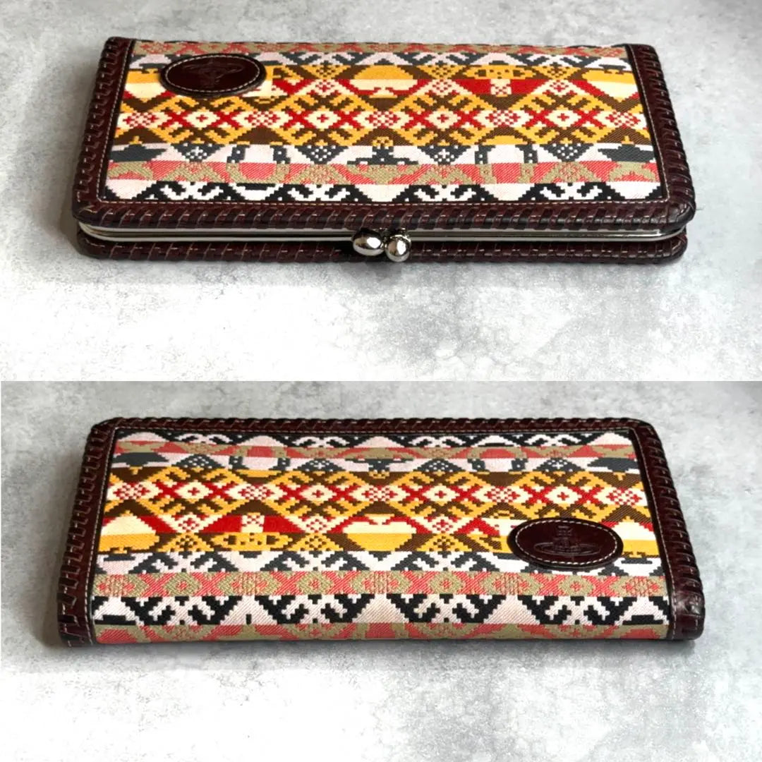 [Good condition/Rare] Vivienne Westwood Ethnic Pattern Pin Wallet