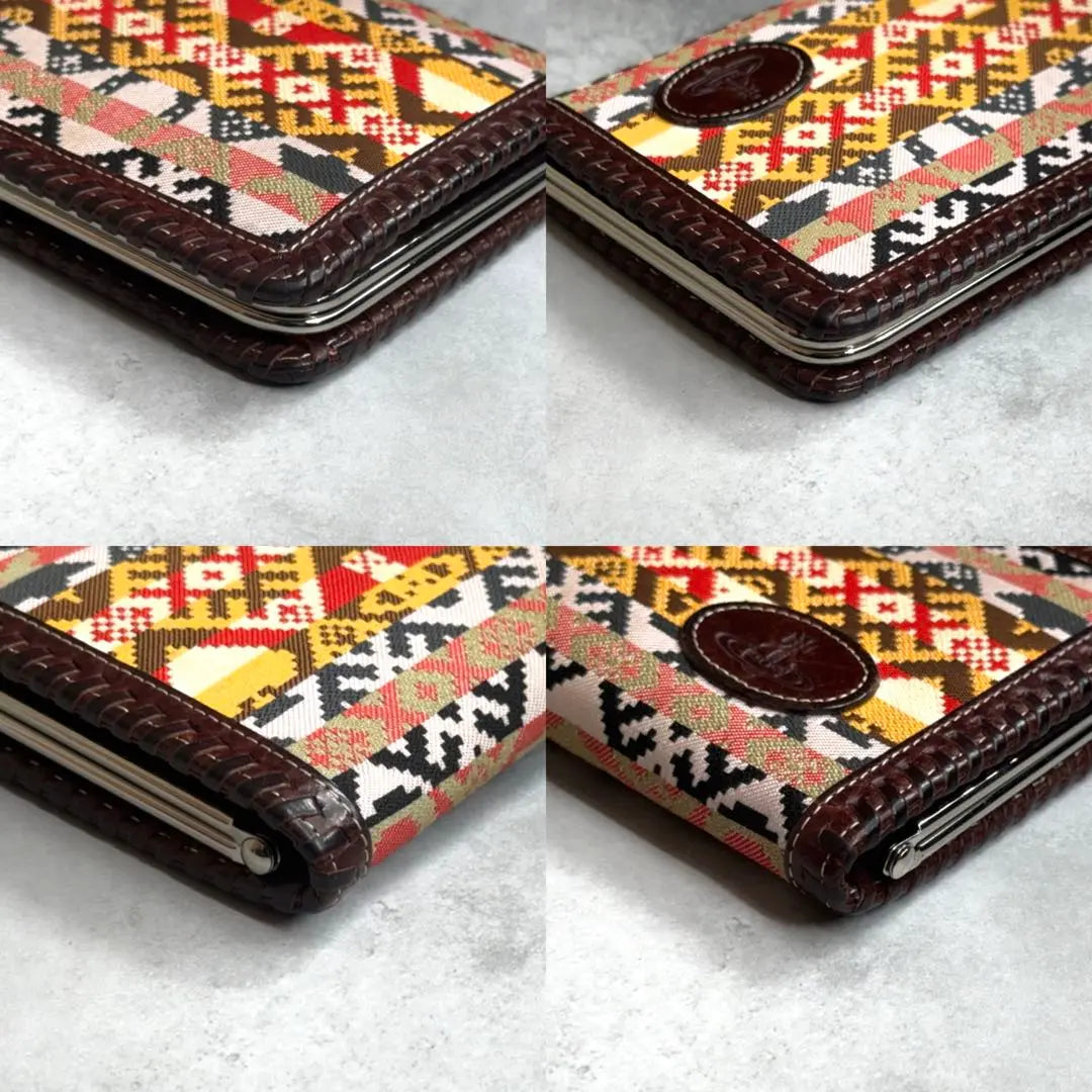 [Good condition/Rare] Vivienne Westwood Ethnic Pattern Pin Wallet