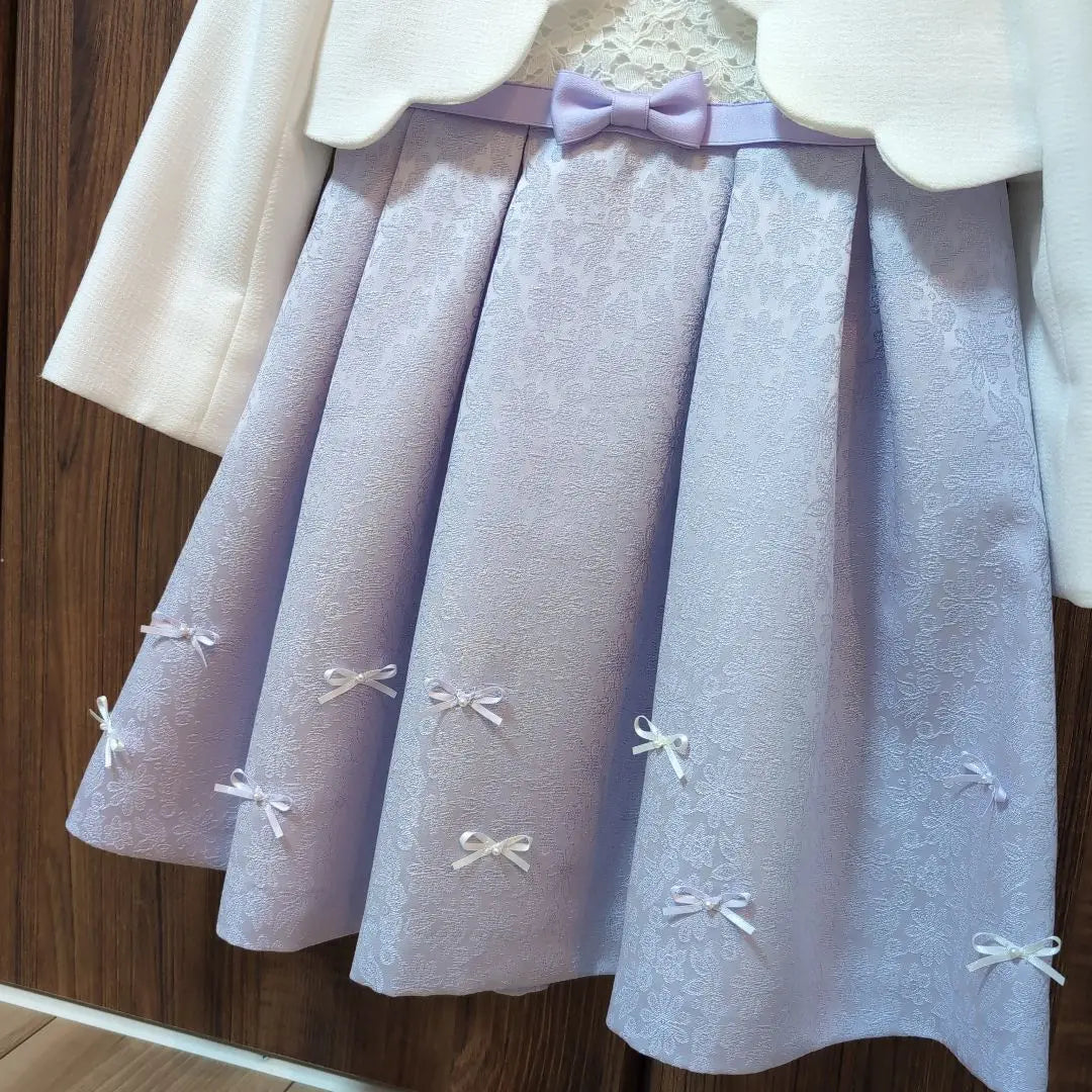 [a.v.v] Dress with bolero, white, purple