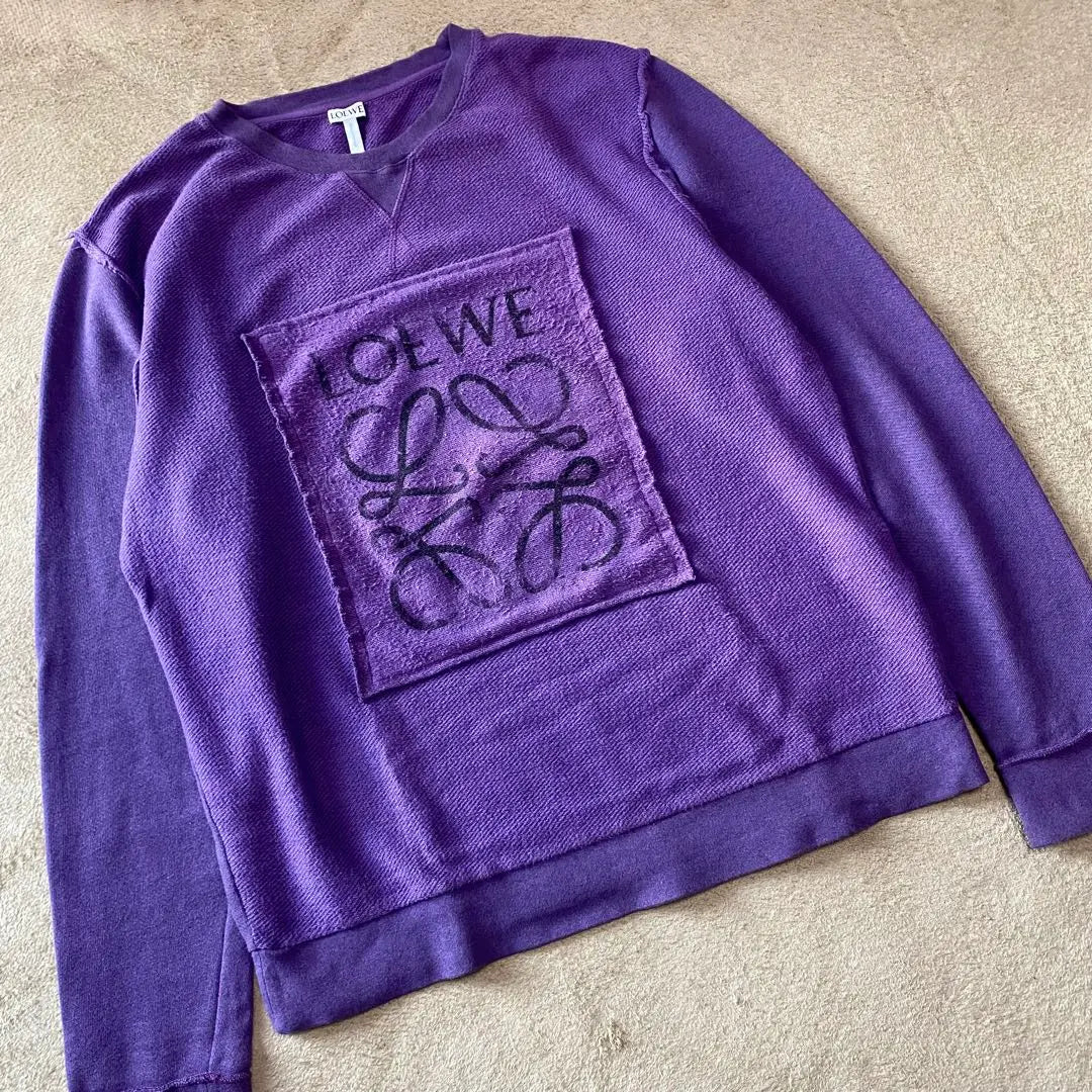 [Rare] LOEWE Inside Out Anagram Print Sweatshirt Purple