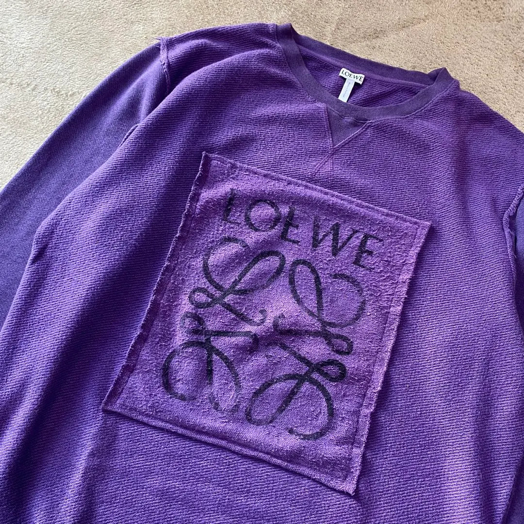 [Rare] LOEWE Inside Out Anagram Print Sweatshirt Purple