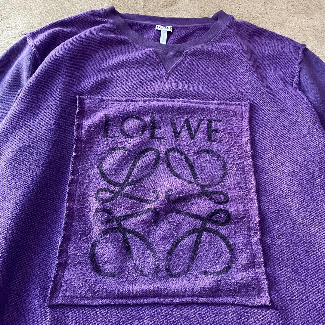 [Rare] LOEWE Inside Out Anagram Print Sweatshirt Purple