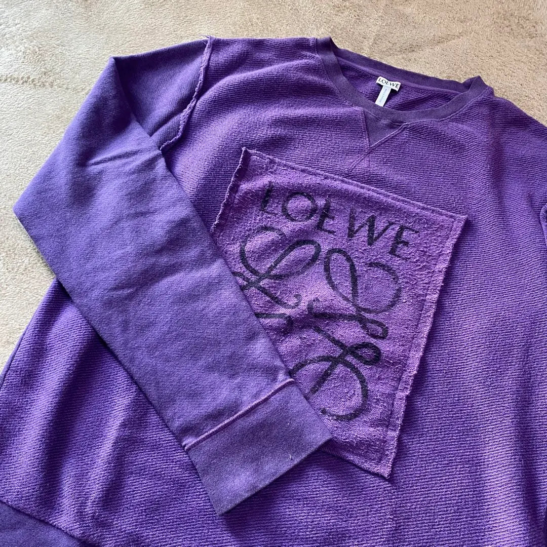 [Rare] LOEWE Inside Out Anagram Print Sweatshirt Purple