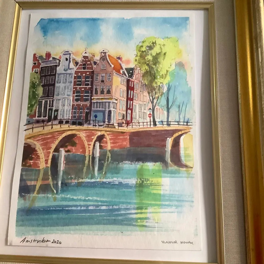 With amount of watercolor painting Amsterdam certificate