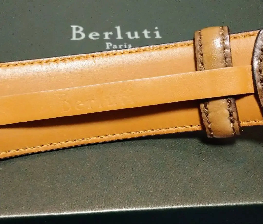 Berluti Leather Belt Tea 85/34 like a new article