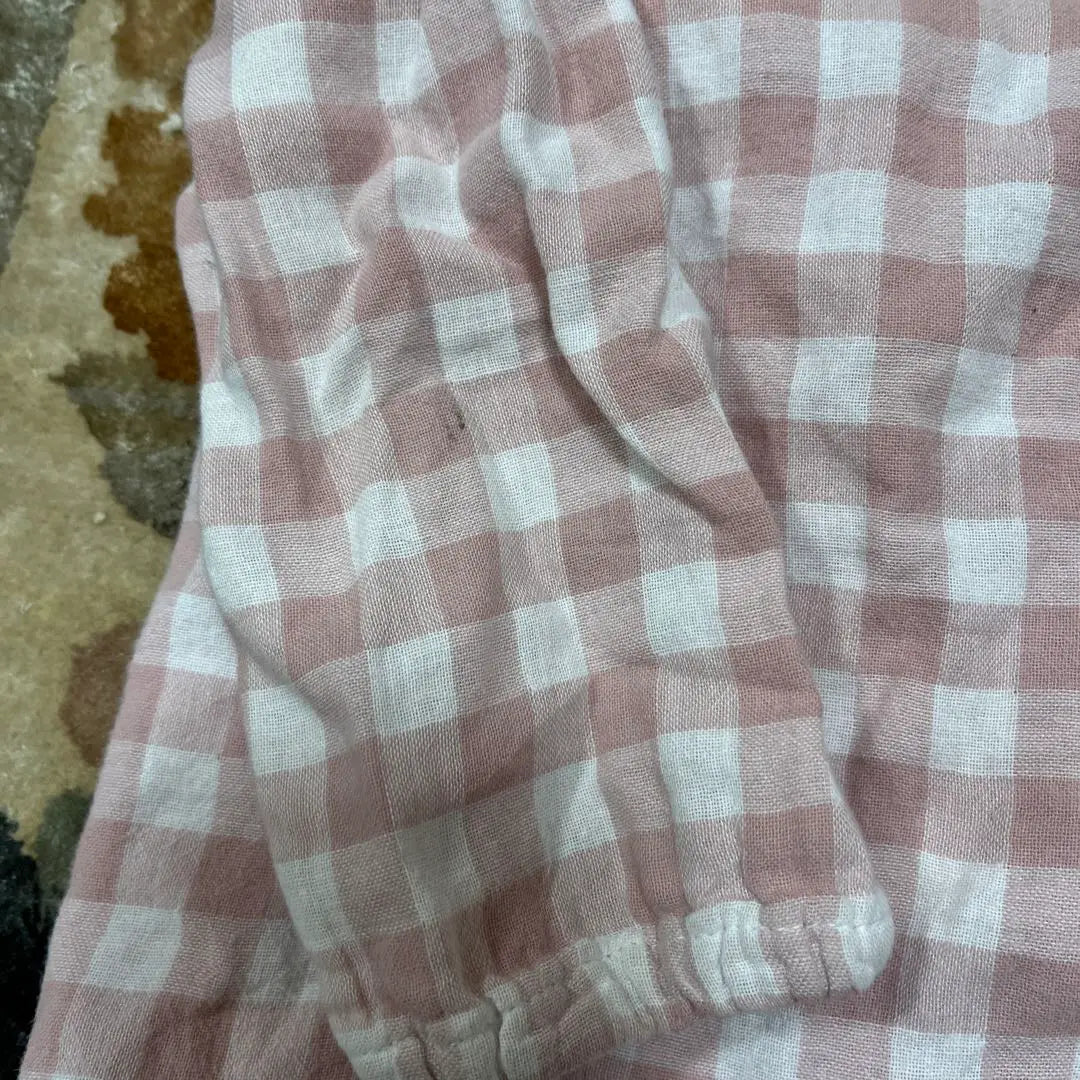 Pijama Muji 80 90 manga larga gasa rosa 100% algodón