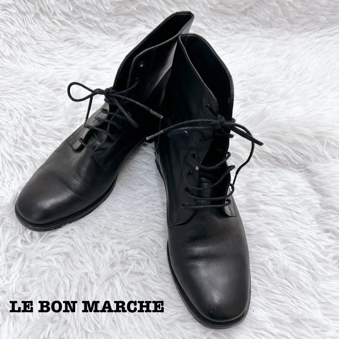 LE BON MARCHE Leather Boots Black Size 37