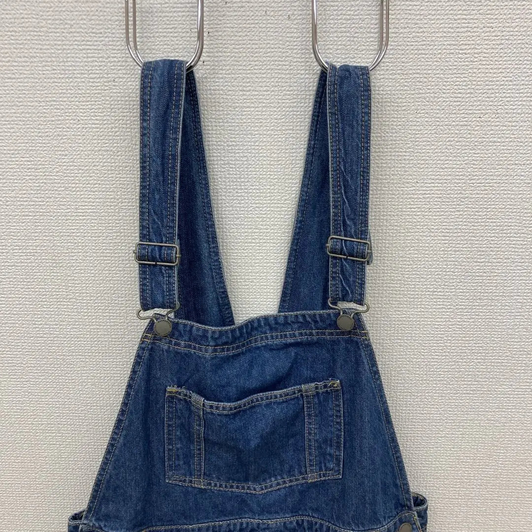 [Marino] Azul marino (L) Mono * Denim * Tsunagi * Bolsillo en el pecho * 100% algodón | 【Marino】ネイビー(L)オーバーオール＊デニム＊ツナギ＊胸ポケット＊綿100%