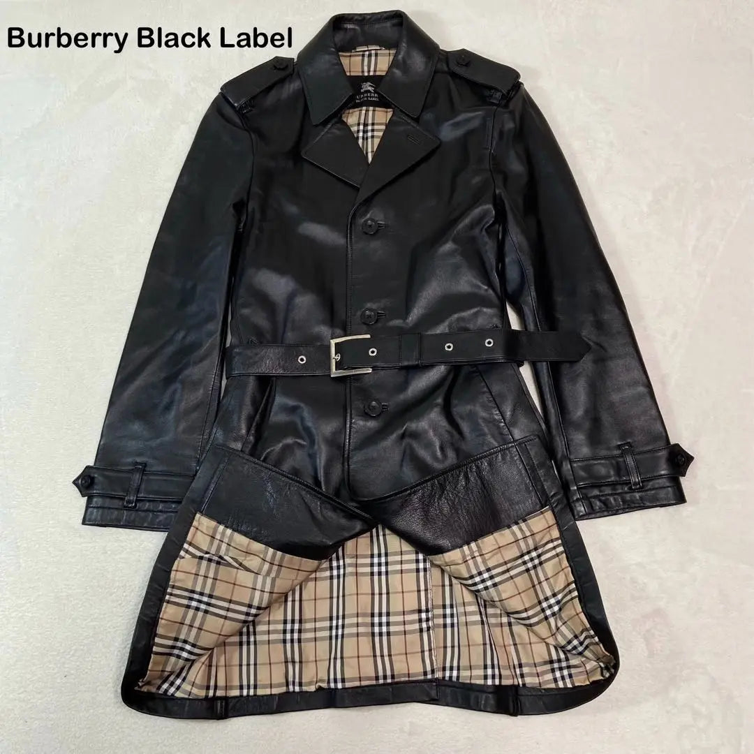 ☆ Beauty ☆ Burberry Black Label Lamb Leather Trench Court | ☆美品☆ Burberry Black Label ラムレザー　トレンチコート